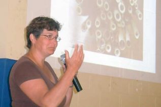 Susan Chan, a pollination expert spoke about bees as pollinators at the SLPOA's AGM in Sharbot Lake 